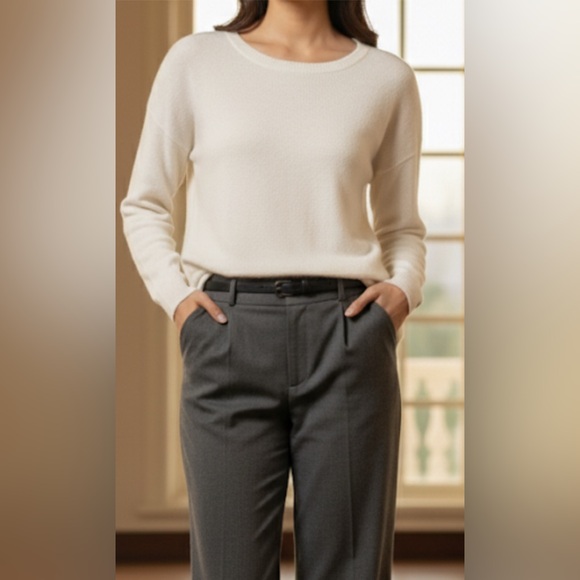 Splendid $169 cashmere blend Cream Crew Neck Sweater. Size...